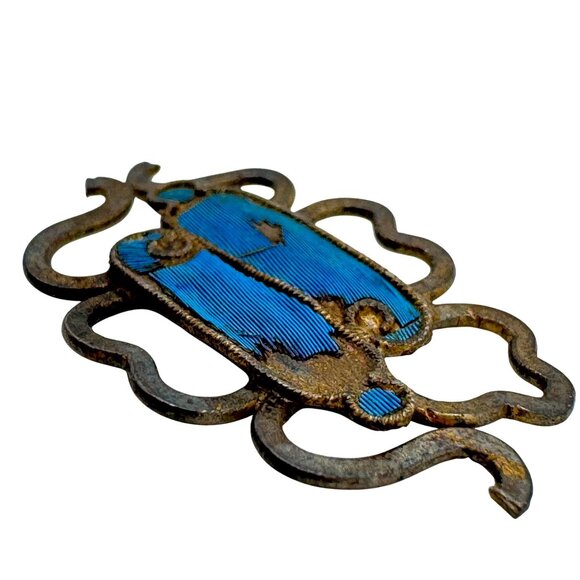 Vtg Kingfisher Blue Feather Floral Pin Brooch Hair Comb Piece Decor Coral #131 - Picture 2 of 5